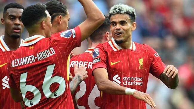 Foto: Luis Diaz cetak dua gol saat Liverpool kalahkan Bournemouth 3-0.