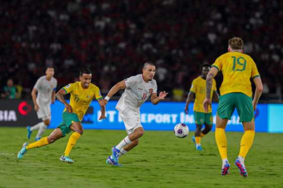 Foto: Laga Indonesia vs Australia berakhir imbang tanpa gol.