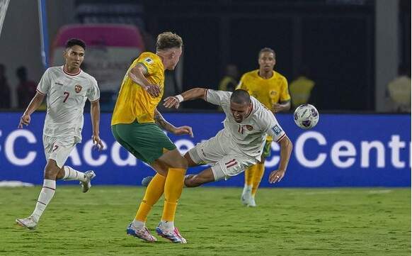 Foto: Timnas Australia jatuh secara poin di ranking FIFA terbaru. (CNNIndonesia/Adhi Wicaksono)