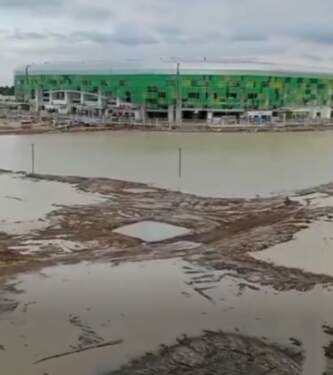 Foto: Area Sport Center terendam banjir.
