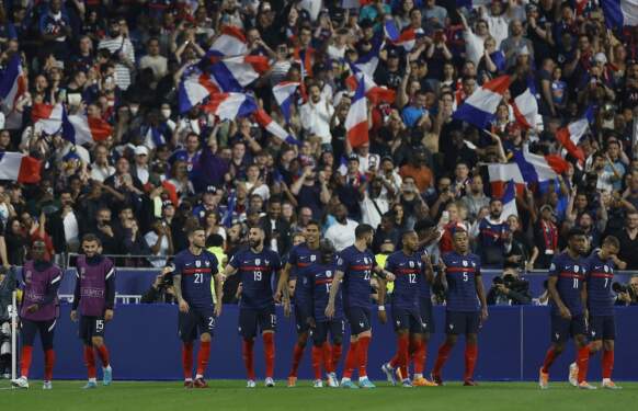 Foto: Timnas Prancis kalah telak dengan skor 1-3 dari timnas Italia dalam laga lanjutan UEFA Nations League di Paris, Sabtu (7/9) dini hari WIB.