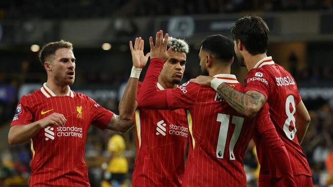 Foto: Liverpool berhak ke puncak klasemen Liga Inggris usai mengalahkan Wolves.