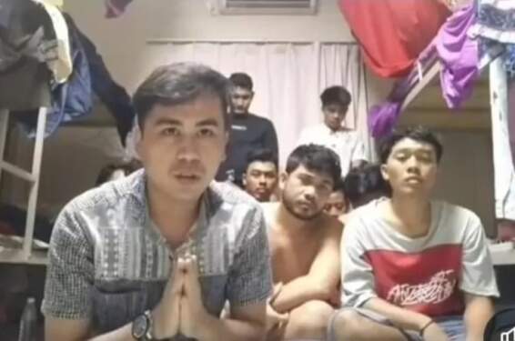 Foto: Sebanyak 12 Warga Negara Indonesia yang disekap di perusahaan penipuan daring di wilayah konflik Myawaddy, Myanmar.