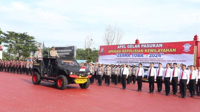 Foto: Apel gelar pasukan Operasi Zebra Toba 2024.