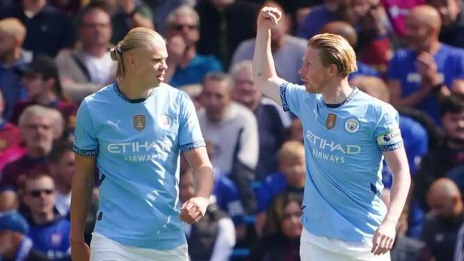 Foto: Gol cepat Haaland antar Manchester City puncaki klasemen.