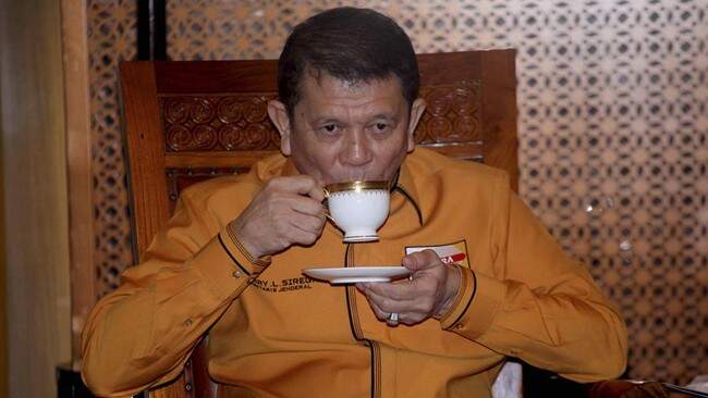 Foto: Harry Lontung Siregar yang merupakan paman dari calon gubernur Bobby Nasution masuk dalam tim kampanye calon gubernur dan wakil gubernur Edy Rahmayadi - Hasan.