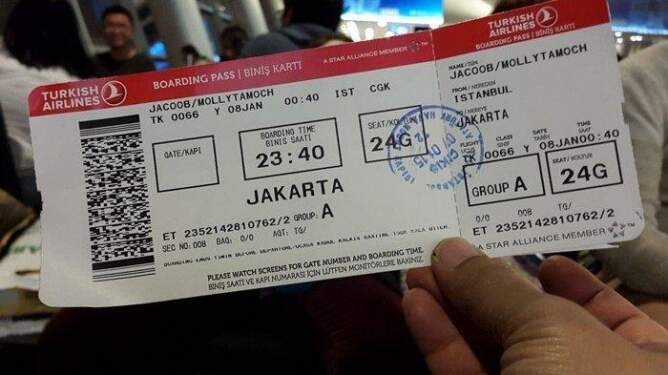Ilustrasi tiket pesawat.