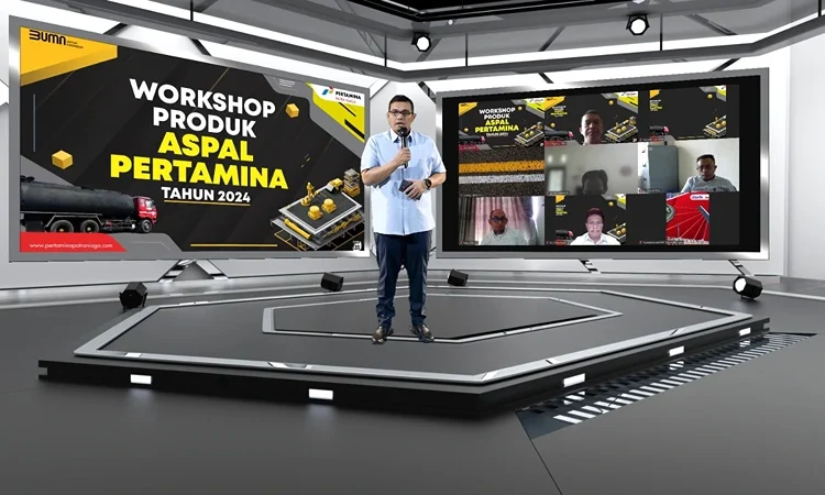 Foto: Kegiatan Workshop Produk Aspal Pertamina secara online, Selasa (15/10).(Dok:Pertamina Sumbagut)