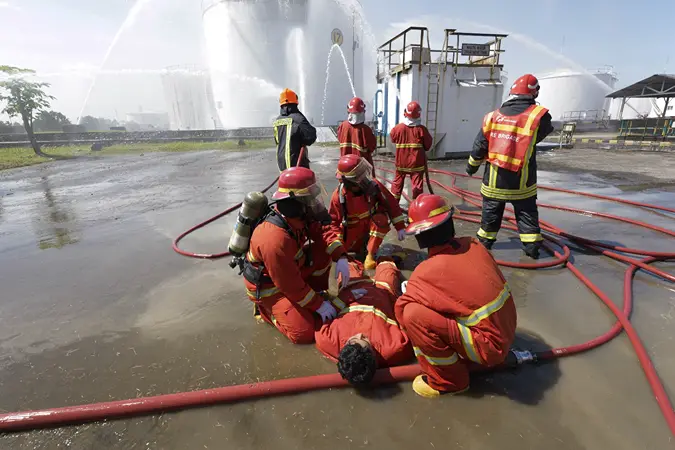 Foto: PT Pertamina Patra Niaga Regional Sumatera Bagian Utara (Sumbagut) melaksanakan Latihan Organisasi Keadaan Darurat (OKD) Level 2 di Fuel Terminal (FT) Medan Group, Rabu (30/10).(DokPertamina Sumbagut)