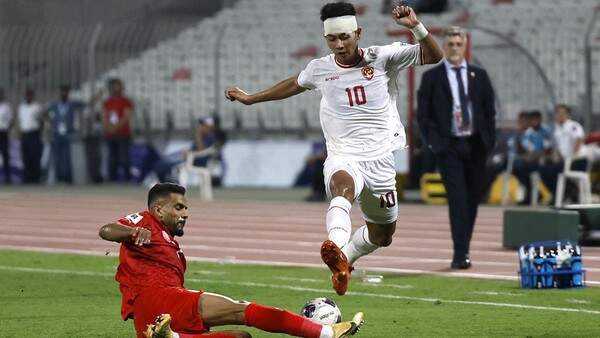 Foto: Indonesia akhiri laga melawan Bahrain dengan skor 2-2.