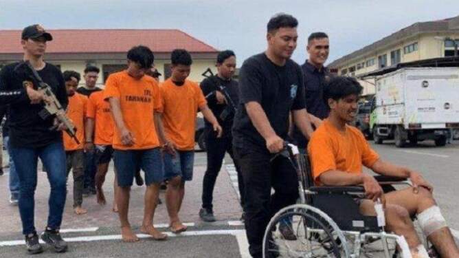 Foto: Polisi tetapkan 11 tersangka kasus bentrokan tewaskan dua orang.