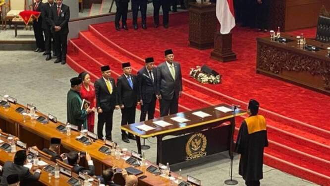 Foto: Penetapan pimpinan DPR RI periode 2024-2029.