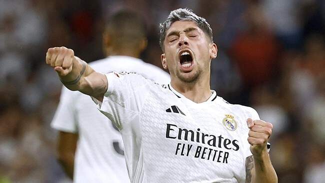 Foto: Federico Valverde cetak satu gol ke gawang Villarreal.
