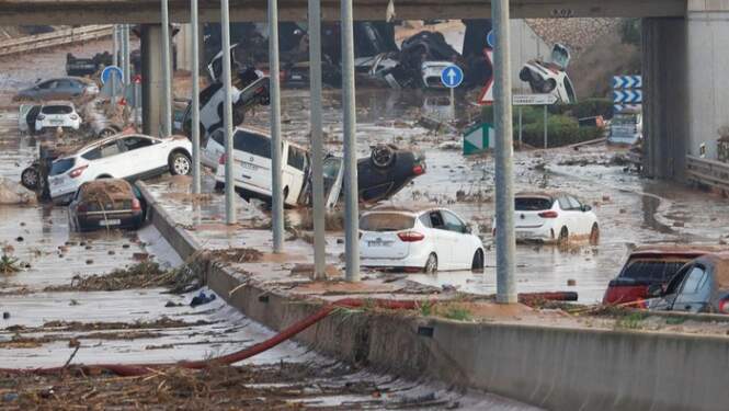 Foto: Banjir di Spanyol telah menewaskan 211 orang.