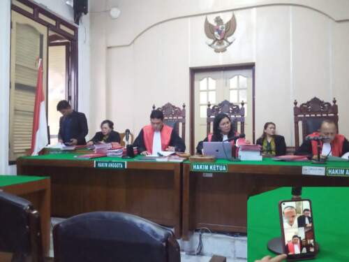 Foto: Dokumen foto pembacaan putusan majelis hakim terhadap terdakwa Sayed Abdillah.