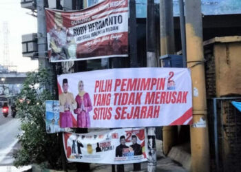 Kota Medan Ditaburi Spanduk ‘Pilih Pemimpin yang Tidak Merusak Situs Sejarah’ 