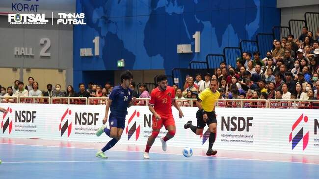Foto: Timnas Futsal Indonesia lolos ke final usai menang telak atas Thailand.