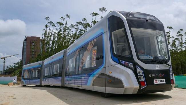 Foto: Otorita Ibu Kota Nusantara (IKN) akan mengembalikan kereta tanpa rel otonom (Autonomous Rail Transit (ART) ke Tiongkok.