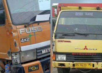 Pecah Ban, Truk Kecelakaan Beruntun di Sergai