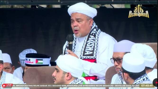 Foto: Habib Rizieq di Reuni Akbar 212.