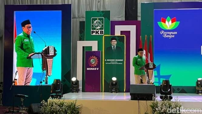Ketum PKB Muhaimin Iskandar (Cak Imin) di Munas V Perempuan Bangsa di Hotel Sultan Jakarta.