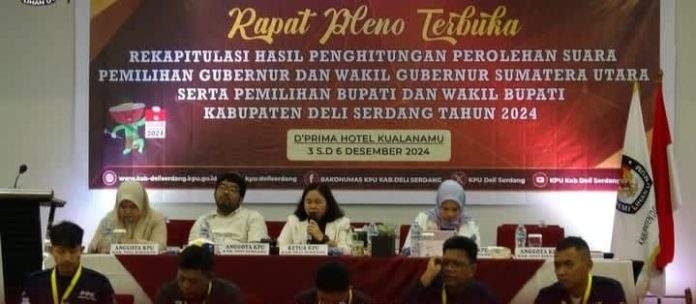 Rapat pleno terbuka yang dilaksanakan KPU Deli Serdang.