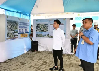 Wapres Gibran Tinjau Proyek Pembangunan Kolam Retensi Martubung