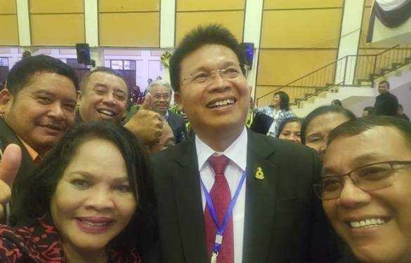 Pdt Victor Tinambunan, ephorus terpilih dalam sinode godang HKBP ke-67 di Auditorium Seminarium Sipoholon, Tapanuli Utara.