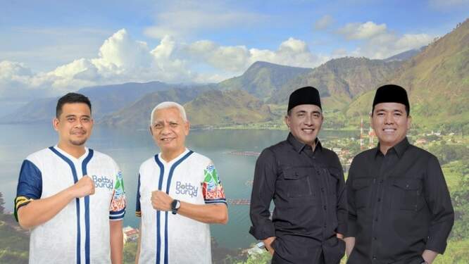 Foto kandidat di Pilgub Sumut 2024.