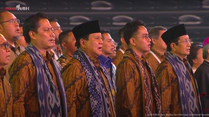 Foto: Presiden Prabowo Subianto menghadiri Perayaan Natal Nasional 2024.