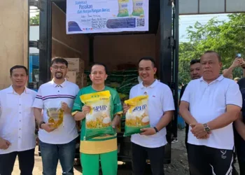 Foto: Pj Gubernur Sumut bersama Pinwil Bulog Budi Cahyanto Sidak Pasar 1