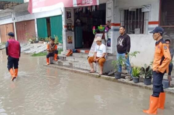 Foto: Banjir yang melanda empat kecamatan di Tinggi di akibatkan intensitas hujan yang cukup tinggi sejak Selasa (28/1) pagi.