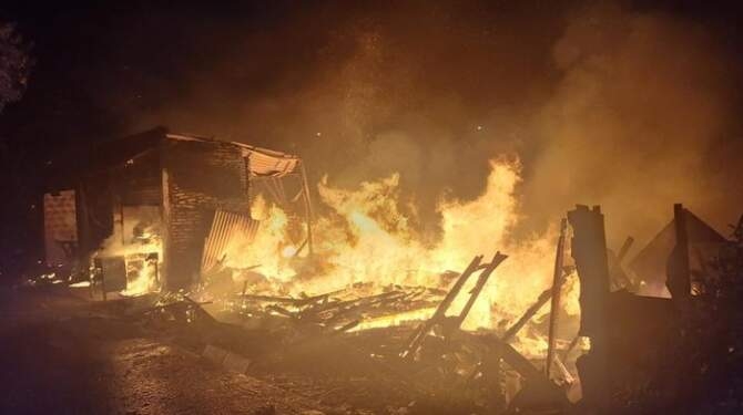 Kebakaran rumah di Cilincing, Jakarta Utara.