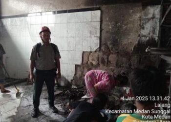 Dapur Yayasan Sosial Dharma Karya Kampung Lalang Medan Terbakar