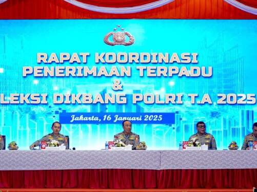 Foto: Rapat koordinasi (rakor) penerimaan terpadu dan seleksi pendidikan dan pengembangan (dikbang) Polri tahun anggaran 2025.