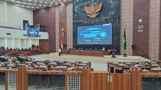 Foto: Ruang paripurna DPRD Sumut.