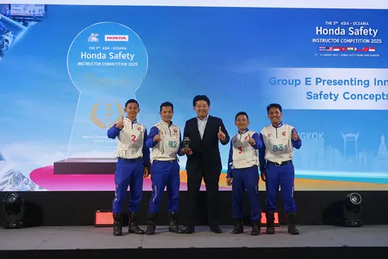 Foto: Instruktur safety riding PT Astra Honda Motor berhasil meraih posisi ketiga pada kategori Safety Innovative Concept dan 150cc dalam pentas The 3rd Asia-Oceania Honda Safety Instructor Competition 2025 di Honda Safety Driving, Bangkok, Thailand pada 23-24 Januari 2025.(Ist)