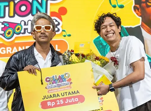 Foto: Grand final di Pos Bloc, Jakarta, The Venyamin dari Padang, Sumatra Barat menyabet juara setelah mengalahkan 11 finalis lainnya.(Dok:Indosat)