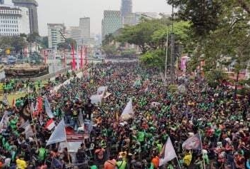Hari Ini Driver Ojol Demo Besar Tuntut Hak Dapat THR