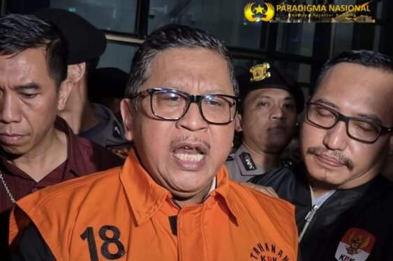 Hasto Kristiyanto diperiksa sebagai tersangka.
