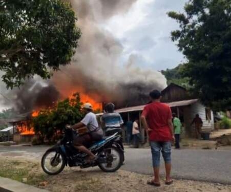Kebakaran melanda Desa Situmba, Tantom Angkola.