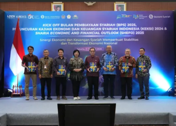 Peluncuran KEKSI dirangkai kick off Bulan Pembiayaan Syariah dan seminar ShEFO 2025 dengan tema “Sinergi Ekonomi dan Keuangan Syariah Memperkuat Stabilitas dan Transformasi Ekonomi Nasional".(Istimewa)