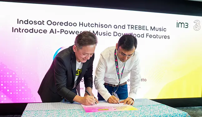 Indosat Ooredoo Hutchison menjalin kemitraan strategis dengan TREBEL Music.(Dok:Indosat)