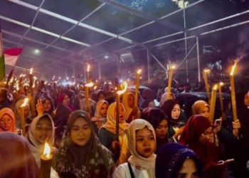 Warga Medan Pawai Obor Sambut Bulan Suci Ramadan