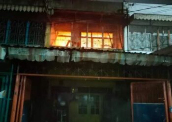 Rumah di Lantai Dua Milik Tjing Seng di Medan Area Hangus Terbakar