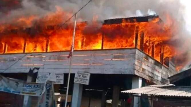 Foto: Si jago merah saat mengamuk di Kantor Desa Penungkiten.