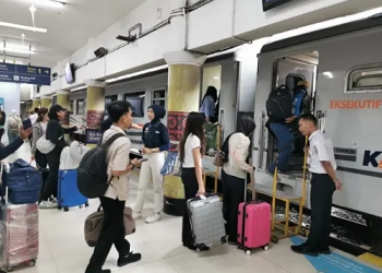 KAI Divre I SU mencatat arus puncak mudik menggunakan kereta api di Sumatera Utara sementara ini terjadi pada H-2 atau tanggal 29 Maret 2025.(Dok: KAI Divre I SU)