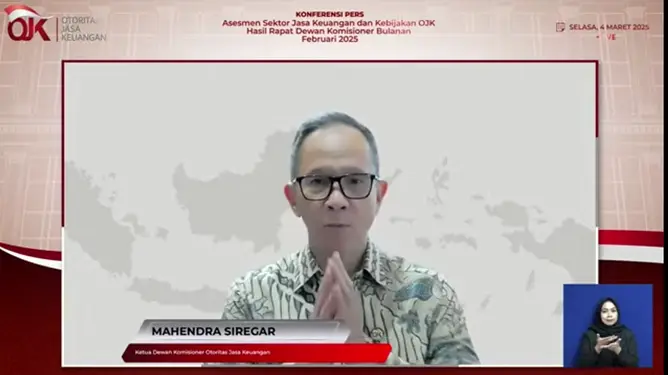 Ketua Dewan Komisioner Otoritas Jasa Keuangan (OJK) Mahendra Siregar.(tangkapan layar/seputarsumut)