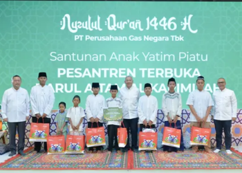 PT Perusahaan Negara (PGN) menyalurkan santunan kepada 10.541 anak yatim yang tersebar di berbagai wilayah Indonesia.(Dok:PGN)