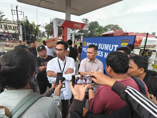 Pertamina Patra Niaga Regional Sumbagut memberi sanksi tegas penghentian operasi SPBU Nagalan Berkah Bersama 14.201.135.(Dok:Pertamina Sumbagut)